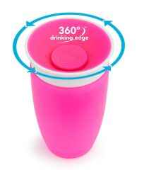 Munchkin Mucize 360° Alıştırma Bardağı 12 Ay+ 296 ml Pembe
