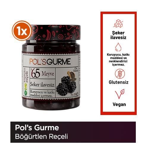 Pol’s Gurme Chia Tohumlu Şekersiz Böğürtlen Reçeli 285 Gr