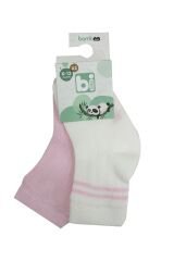 Bibaby Derby Bamboo 2'Li Çorap 68386 Ekru Pembe