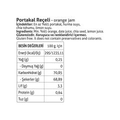 Pol’s Gurme Chia Tohumlu Şekersiz Portakal Reçeli 380 Gr