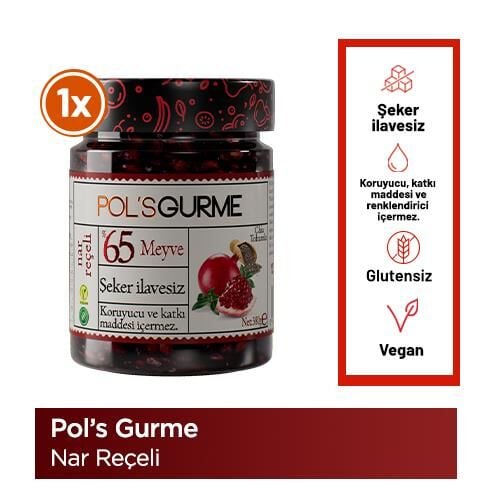 Pol’s Gurme Chia Tohumlu Şekersiz Nar Reçeli 380 Gr