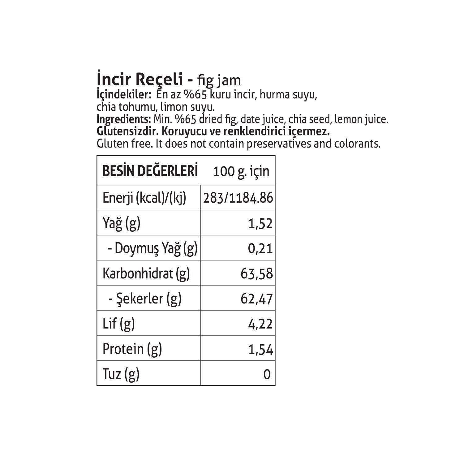 Pol’s Gurme Chia Tohumlu Şekersiz İncir Reçeli 380 Gr