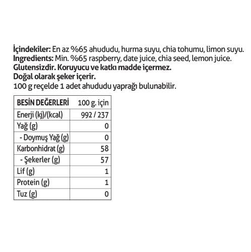 Pol’s Gurme Chia Tohumlu Şekersiz Ahududu Reçeli 285 Gr