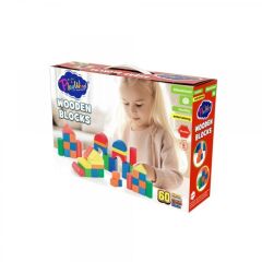 PlayWood Renkli Ahşap Bloklar 60 Parça