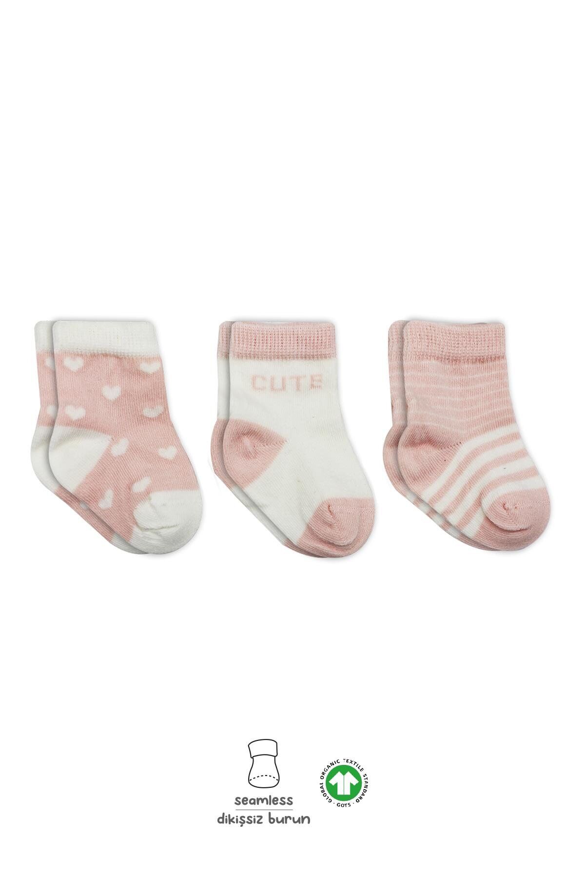 Bistyle 3'Lü Penye Cute Stars Soket Çorap BS10115 Pembe