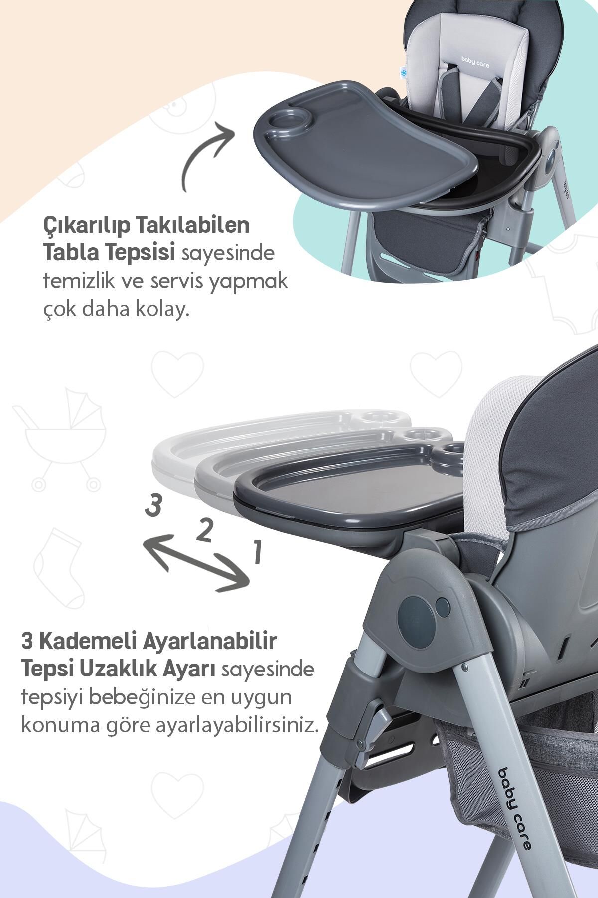 Baby Care BC511 Flex Plus Mama Sandalyesi Antrasit