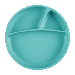OiOi Porsiyon Vakum Tabanlı Silikon Tabak Aqua Green