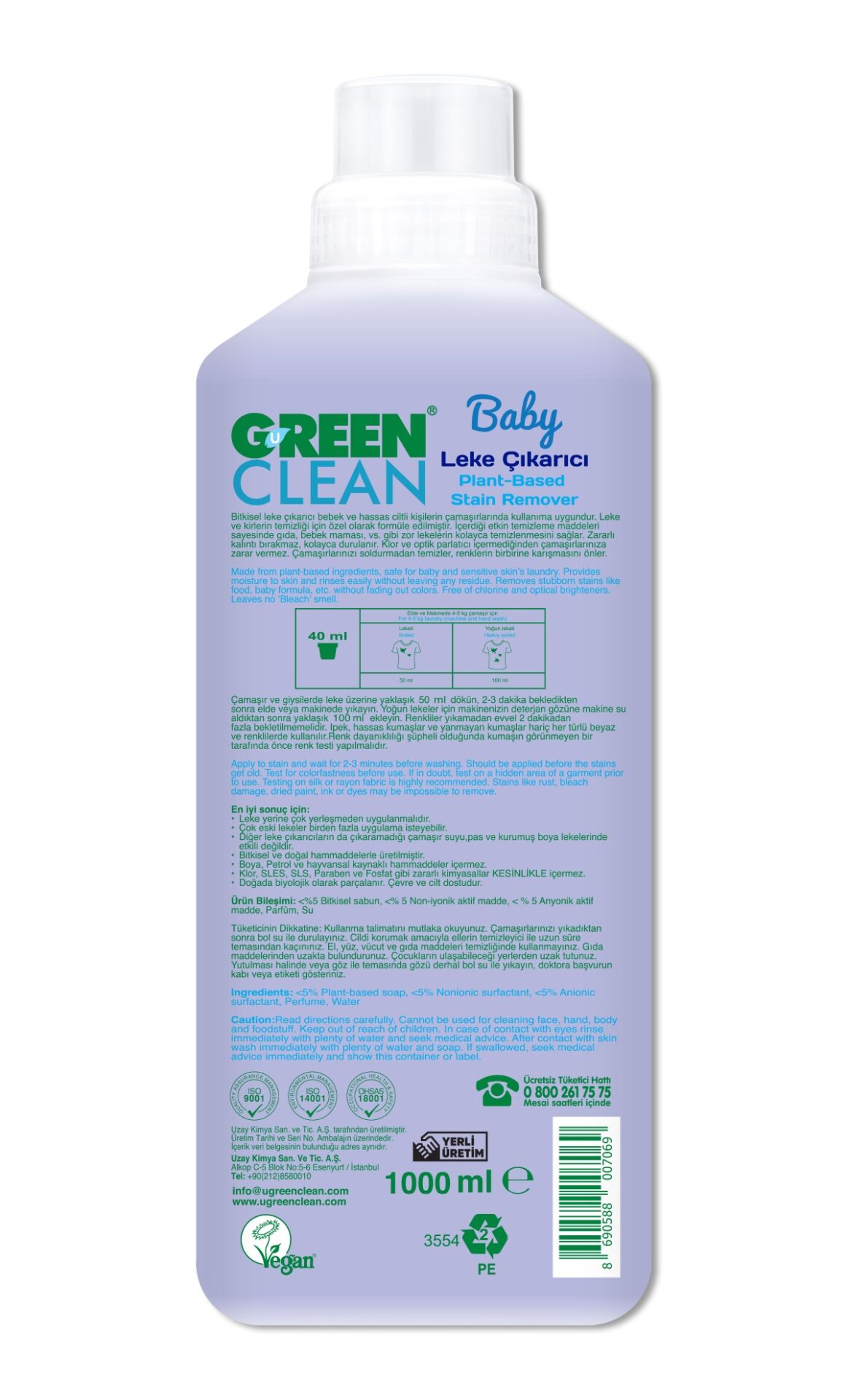 Green Clean Baby Bitkisel Leke Çıkarıcı 1000 ml