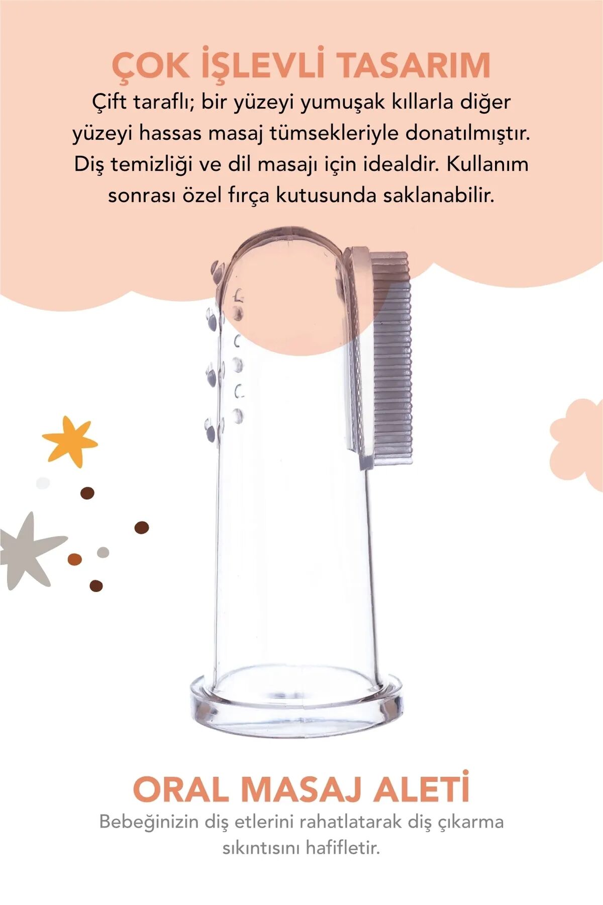 Babyton Silikon İkili Parmak Fırça